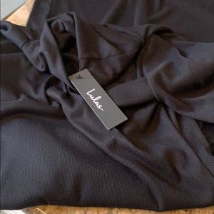 Lulus Large Fitted Black Stretch Dress